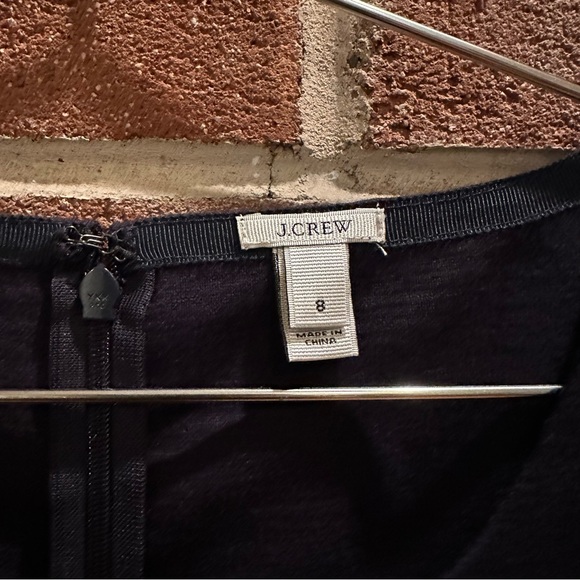 J Crew Dress Ponte Aline Navy Blue Size 8 Zipper Short Sleeve - Picture 3 of 9